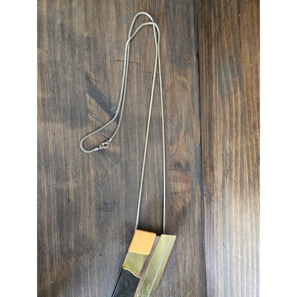 Vintage Mixed Metal & Bakelite/Catalin Necklace Art Deco/Modernist Early Plastic - Picture 9 of 10